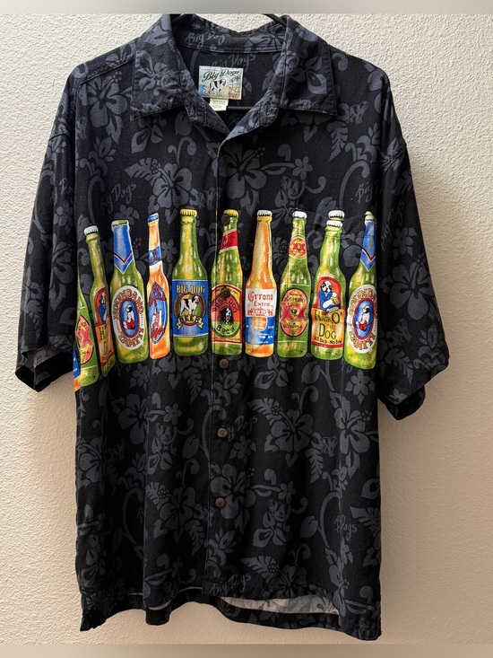 Big Dogs Other - Big Dogs Beer Bottles Rayon Hawaiian Shirt Large